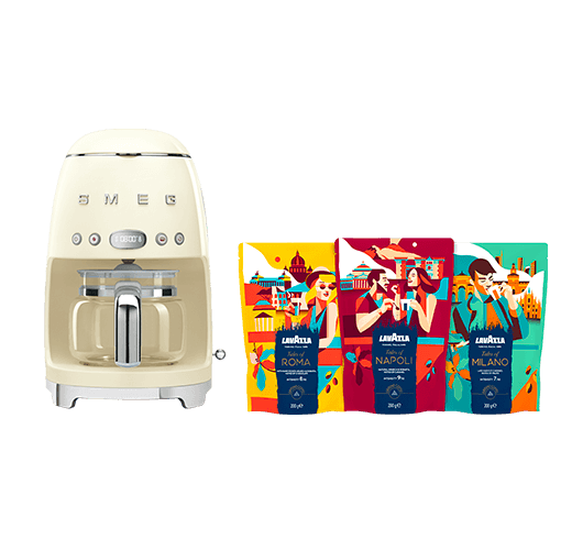 Organic Coffee and Smeg Drip Filter coffee machine bundle